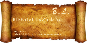 Bikfalvi Lóránt névjegykártya